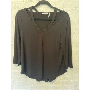 LUQ Women's  Top Cut Out Detail Black SM Fairygoth